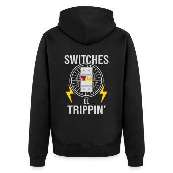 Électricien Technicien en électronique Switch Box Fuse - Veste à capuche bio Premium Unisexe - noir - Dos - Nico (187cm)
