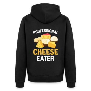 Mangeur de fromage professionnel Cheesy Cheese Foodie - Veste à capuche bio Premium Unisexe - noir - Dos - Nico (187cm)
