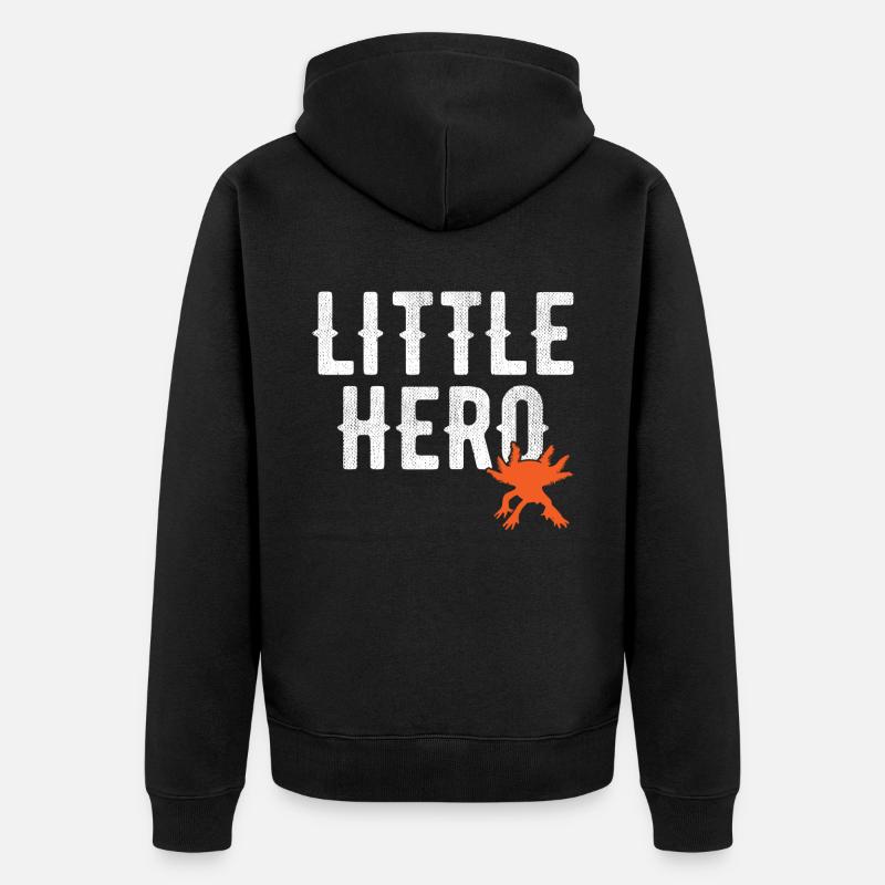 Petit Héros - Mignon Animal Axolotl - Veste à capuche bio Premium Unisexe - noir