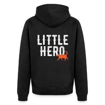 Petit Héros - Chat Animal Mignon - Veste à capuche bio Premium Unisexe - noir - Dos - Nico (187cm)