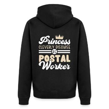 Princess cleverly disguises herself as a postman - Unisex Premium Organic Zip Hoodie - black - Back - Nico (187cm)