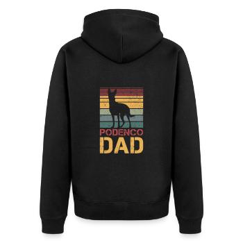 Podenco Dad - Unisex Premium Bio Zip Hoodie - Schwarz - Hinten - Nico (187cm)