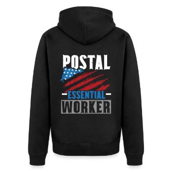 Ich bin Postangestellter Briefträger Postbote Beru - Unisex Premium Bio Zip Hoodie - Schwarz - Hinten - Nico (187cm)