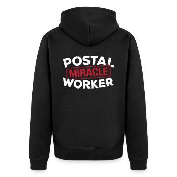 Postwunder Arbeiter Briefträger Briefträger Job - Unisex Premium Bio Zip Hoodie - Schwarz - Hinten - Nico (187cm)