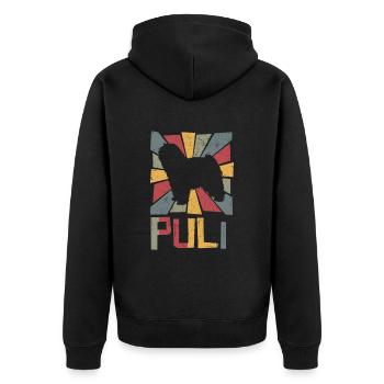 Puli Vintage Rétro - Veste à capuche bio Premium Unisexe - noir - Dos - Nico (187cm)
