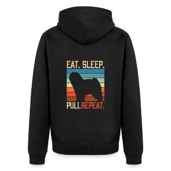 Manger Sleep Puli Répéter - Veste à capuche bio Premium Unisexe - noir - Dos - Nico (187cm)