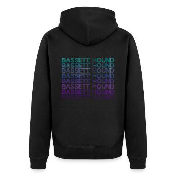 Bassett Hound Rétro - Veste à capuche bio Premium Unisexe - noir - Dos - Nico (187cm)