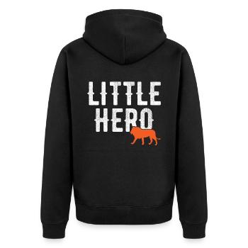 Petit Héros - Sweet Animal Lion - Veste à capuche bio Premium Unisexe - noir - Dos - Nico (187cm)