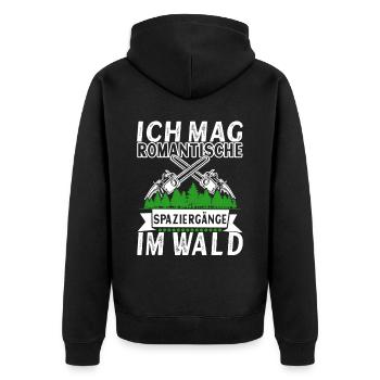 Holzfäller Förster - Unisex Premium Bio Zip Hoodie - Schwarz - Hinten - Nico (187cm)