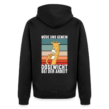 Lustige Sprüche Witzige Sprüche - Unisex Premium Bio Zip Hoodie - Schwarz - Hinten - Nico (187cm)