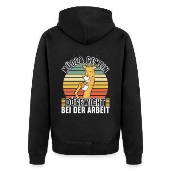 Lustige Sprüche Witzige Sprüche - Unisex Premium Bio Zip Hoodie - Schwarz - Hinten - Nico (187cm)