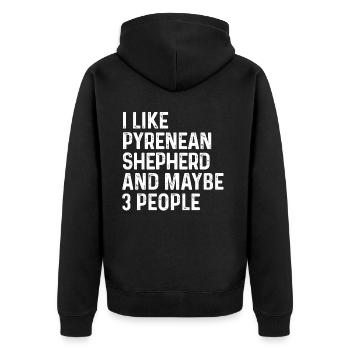 J’aime le berger pyrénéen et peut-être 3 personnes chien - Veste à capuche bio Premium Unisexe - noir - Dos - Nico (187cm)
