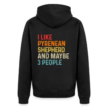 J’aime le berger pyrénéen et peut-être 3 personnes chien - Veste à capuche bio Premium Unisexe - noir - Dos - Nico (187cm)
