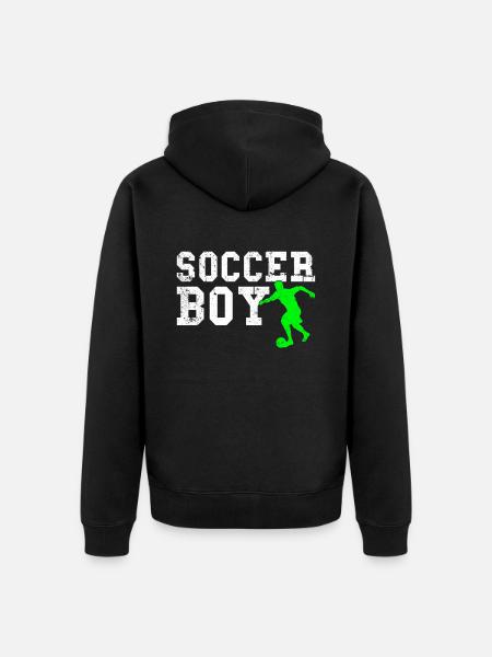 soccer boy - Unisex Premium Organic Zip Hoodie - black