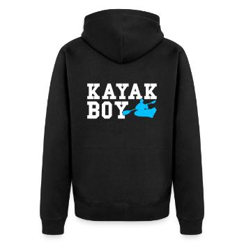 kayak boy - Unisex Premium Organic Zip Hoodie - black - Back - Nico (187cm)