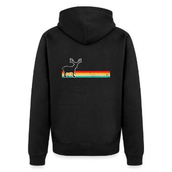 Moose Rétro - Veste à capuche bio Premium Unisexe - noir - Dos - Nico (187cm)