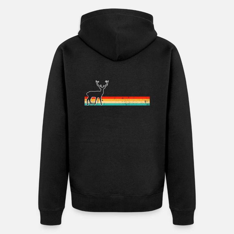 Cerf Rétro - Veste à capuche bio Premium Unisexe - noir