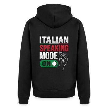 Drôles de gestes de la main italienne Italie Amateurs - Veste à capuche bio Premium Unisexe - noir - Dos - Nico (187cm)