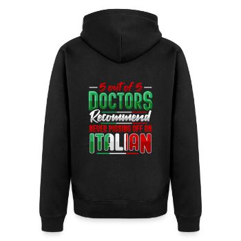 Drôle d’italien amoureux de l’Italie - Veste à capuche bio Premium Unisexe - noir - Dos - Nico (187cm)