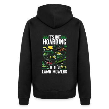 Lawn Mower Mowing Dad Father - Unisex Premium Bio Zip Hoodie - Schwarz - Hinten - Nico (187cm)