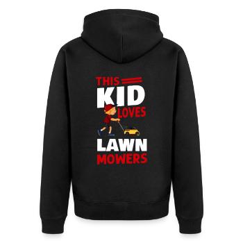 Lawn Mower Mowing Dad Father - Unisex Premium Bio Zip Hoodie - Schwarz - Hinten - Nico (187cm)