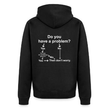 Troubleshooting problems that aren't - Unisex Premium Organic Zip Hoodie - black - Back - Nico (187cm)