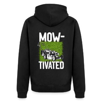 Lawn Mower Mowing Dad Father - Unisex Premium Bio Zip Hoodie - Schwarz - Hinten - Nico (187cm)