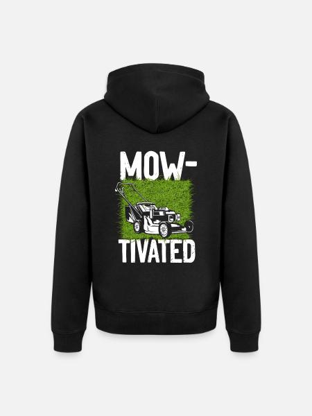 Lawn Mower Mowing Dad Father - Unisex Premium Organic Zip Hoodie - black