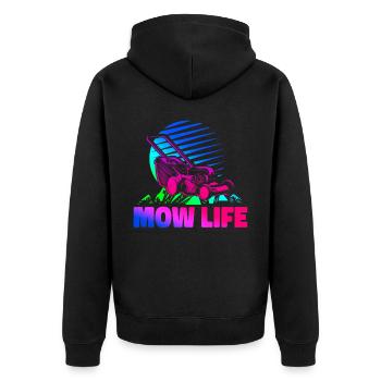 Lawn Mower Mowing Dad Father - Unisex Premium Bio Zip Hoodie - Schwarz - Hinten - Nico (187cm)