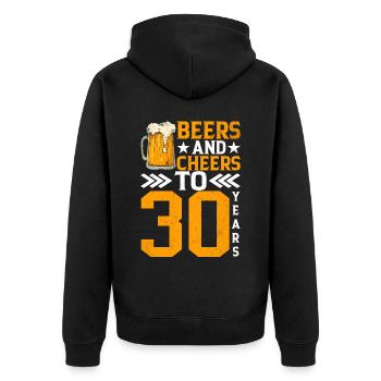 Prost Und Bier Auf 30 Jahre Frothy Mug Of Beer - Unisex Premium Bio Zip Hoodie - Schwarz - Hinten - Nico (187cm)