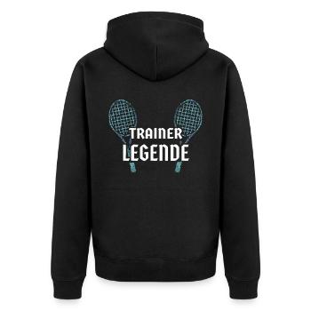 Tennis Coach Tennis Trainer Trainer - Unisex Premium Organic Zip Hoodie - black - Back - Nico (187cm)