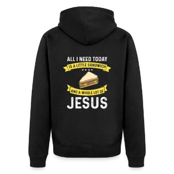 Jesus and Sandwich God Christ Christian - Unisex Premium Organic Zip Hoodie - black - Back - Nico (187cm)