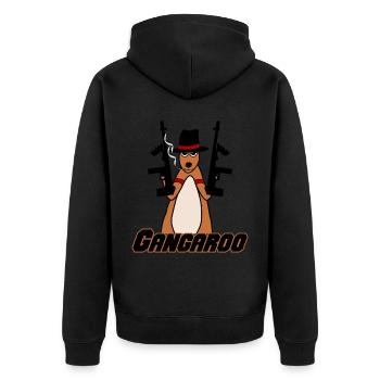 Kangourou avec des armes Kangourous - Veste à capuche bio Premium Unisexe - noir - Dos - Nico (187cm)