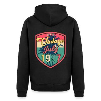 Salutations d’anniversaire cool juillet 1997 - Veste à capuche bio Premium Unisexe - noir - Dos - Nico (187cm)