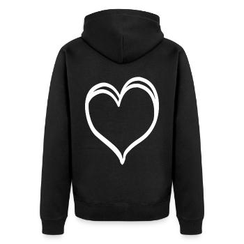 Coeur Noble Blanc - Veste à capuche bio Premium Unisexe - noir - Dos - Nico (187cm)