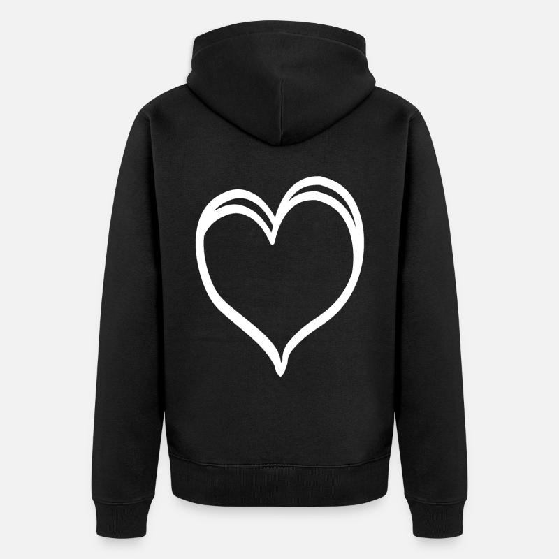 Coeur Noble Blanc - Veste à capuche bio Premium Unisexe - noir
