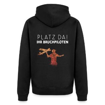 Modellflugzeug RC Ferngesteuerte Flieger - Unisex Premium Bio Zip Hoodie - Schwarz - Hinten - Nico (187cm)
