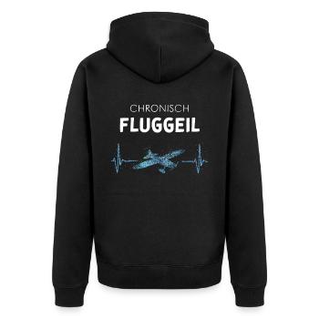Fluggeil Modellflugzeuge Modellfliegen - Unisex Premium Bio Zip Hoodie - Schwarz - Hinten - Nico (187cm)
