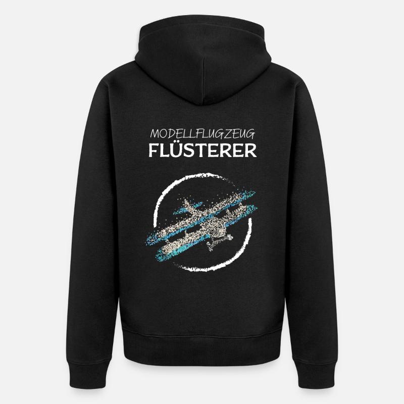Modellflugzeug Modellflieger Modellbau - Unisex Premium Bio Zip Hoodie - Schwarz