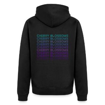 Cherry Blossoms Sakura Flowers Japan Retro - Unisex Premium Organic Zip Hoodie - black - Back - Nico (187cm)