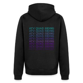 ATV Quad Riding Quad Biker Four Wheeler Retro - Unisex Premium Organic Zip Hoodie - black - Back - Nico (187cm)