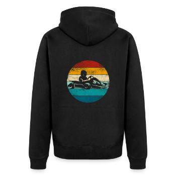Go Kart Fahrer - Kartfahrer Wettrennen - Unisex Premium Bio Zip Hoodie - Schwarz - Hinten - Nico (187cm)