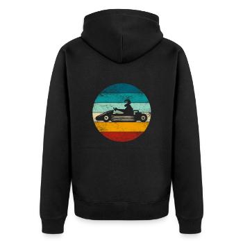 GoKart - Kartsport - Kart - Go Kart - Unisex Premium Bio Zip Hoodie - Schwarz - Hinten - Nico (187cm)