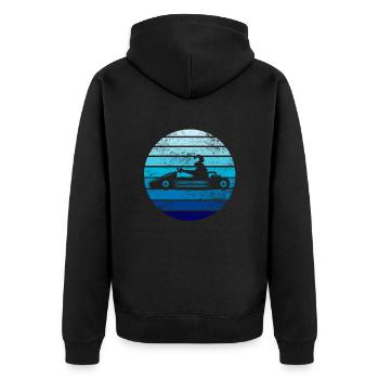 Go Kart Fahrer - Kartfahrer Wettrennen - Unisex Premium Bio Zip Hoodie - Schwarz - Hinten - Nico (187cm)