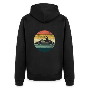 GoKart - Kartsport - Kart - Go Kart - Unisex Premium Bio Zip Hoodie - Schwarz - Hinten - Nico (187cm)