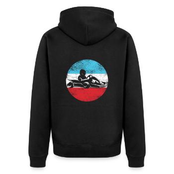 GoKart - Kartsport - Kart - Go Kart - Unisex Premium Bio Zip Hoodie - Schwarz - Hinten - Nico (187cm)