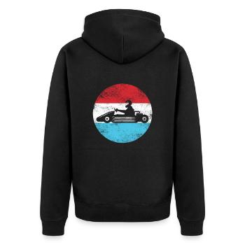 Go Kart Fahrer - Kartfahrer Wettrennen - Unisex Premium Bio Zip Hoodie - Schwarz - Hinten - Nico (187cm)