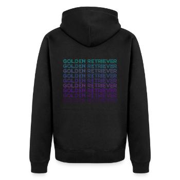 Golden Retriever Retro - Unisex Premium Organic Zip Hoodie - black - Back - Nico (187cm)