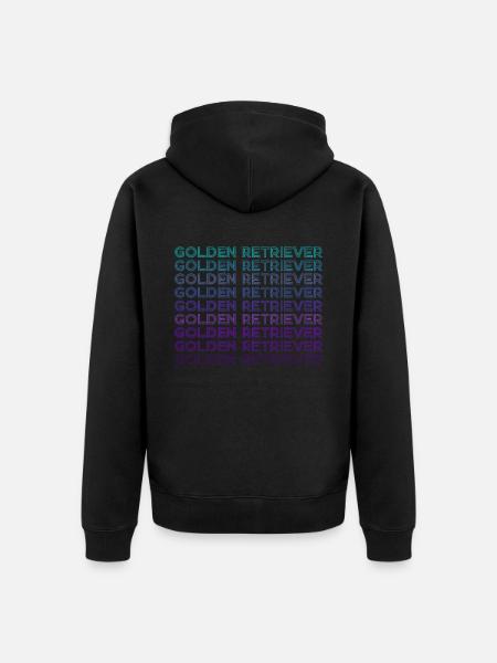 Golden Retriever Retro - Unisex Premium Organic Zip Hoodie - black