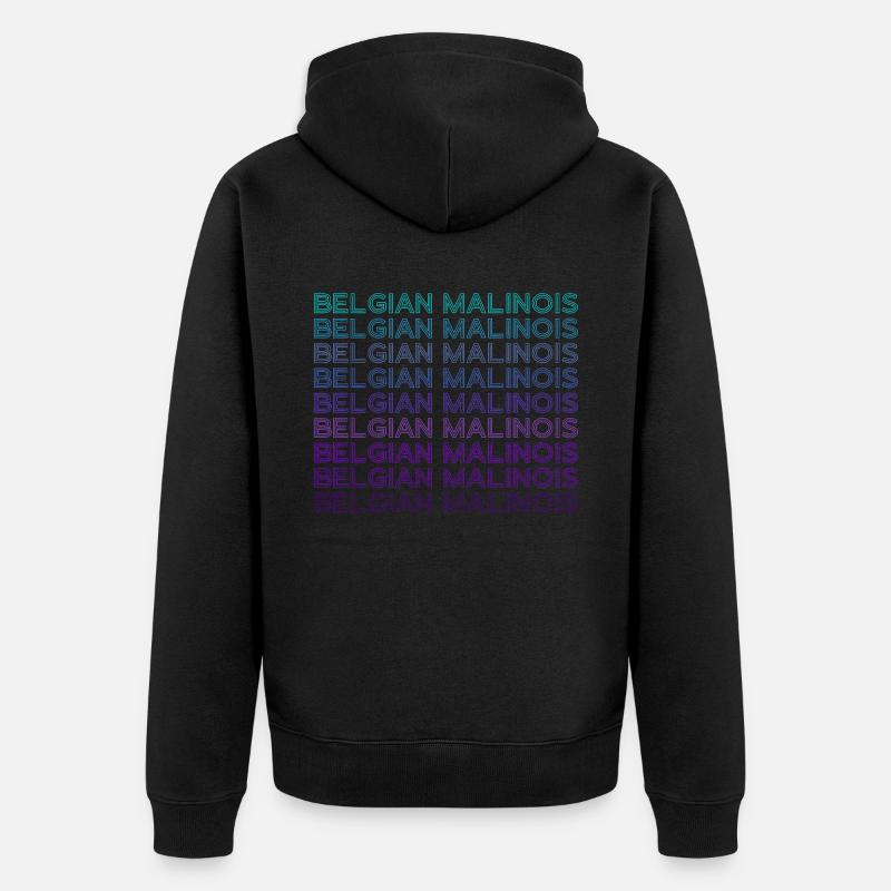 Malinois Rétro belge - Veste à capuche bio Premium Unisexe - noir